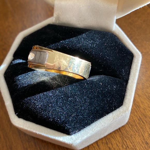 Men’s two toned 14k, 12 round diamond wedding band.
Retired design!! - Picture 3 of 5